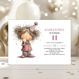 Carton Rose Poussiéreux pour Invitation Anniversai