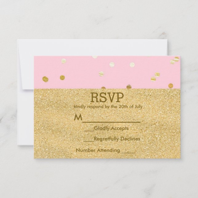 Carton RSVP chic moderne points de confettis brill (Devant)