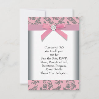 Carton RSVP Damassé Tourbillon Gris Rose