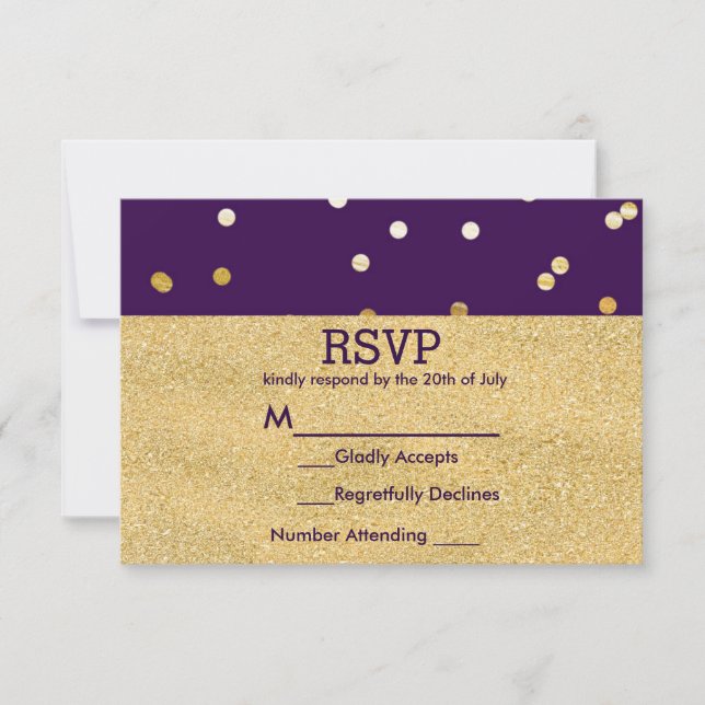Carton RSVP Moderne Élégant Points de Confettis Do (Devant)