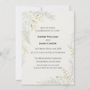 Carton Tartan Floral Invitation de Mariage