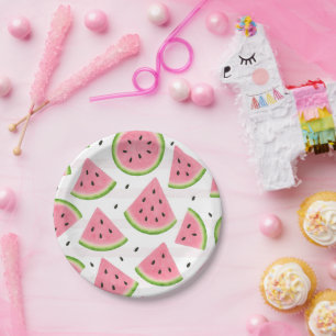 Carton Une pastèque en papier assiettes en forme de melon