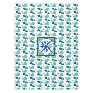 Carton vert/bleu Époux de baleine Cartoon Nappes E