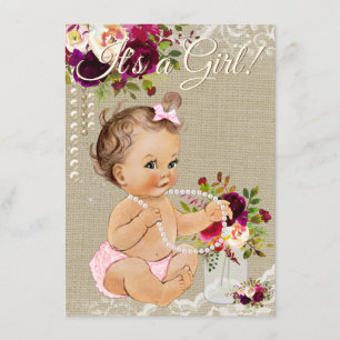 Cartons de mason en jute pour invitations à une ba