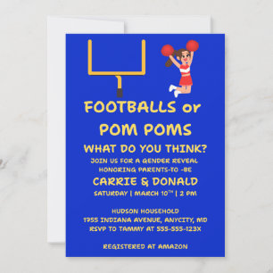 Cartons de révélation du sexe 'Footballs ou Pom-Po