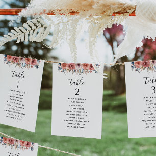 Cartons de Siège Rose et Bleu avec Noms des Invité