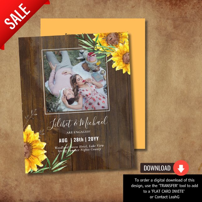 Cartons d'invitation de fiançailles BOHO PHOTO Tou (Créateur téléchargé)