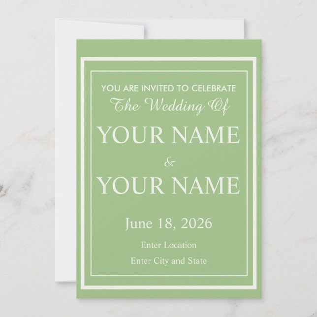 Cartons d'invitation de mariage (Devant)