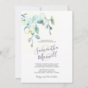 Cartons d'invitation de mariage floraux à l'aquare