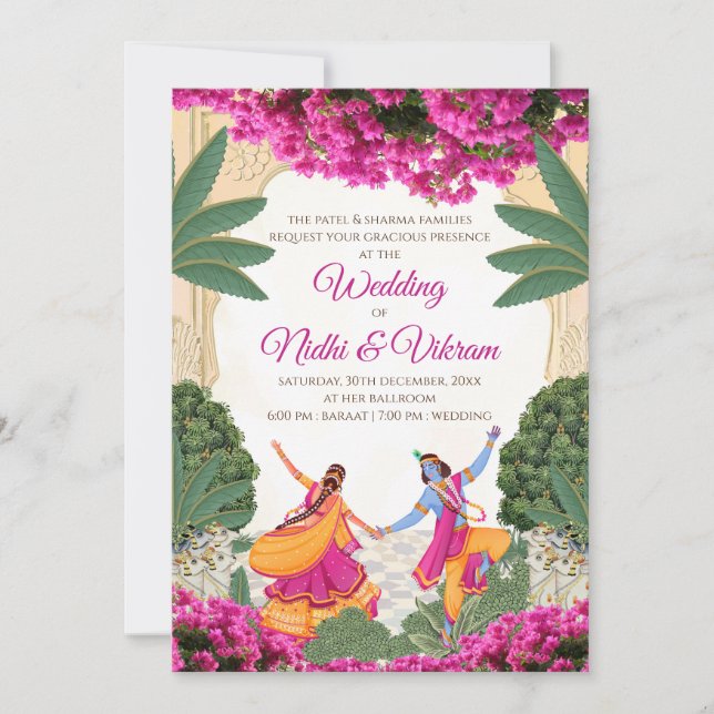 Cartons d'invitation de mariage indien & cartes de (Devant)