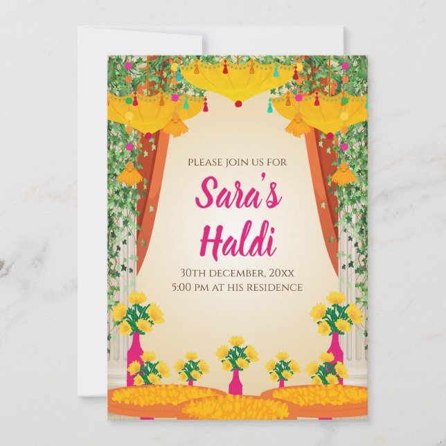 Cartons d'invitation Mayoun & Invitations Mehndi I (Devant)
