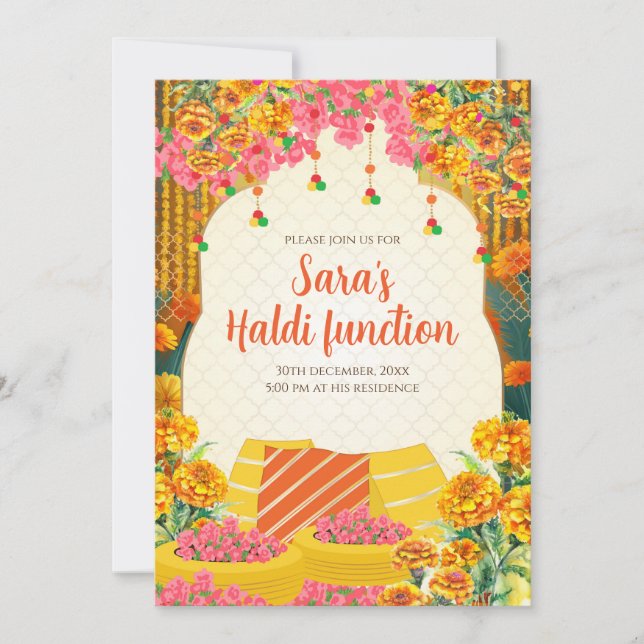 Cartons d'invitation numériques Haldi invitations  (Devant)