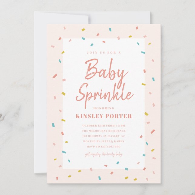 Cartons d'invitation pour Baby Sprinkle (Devant)