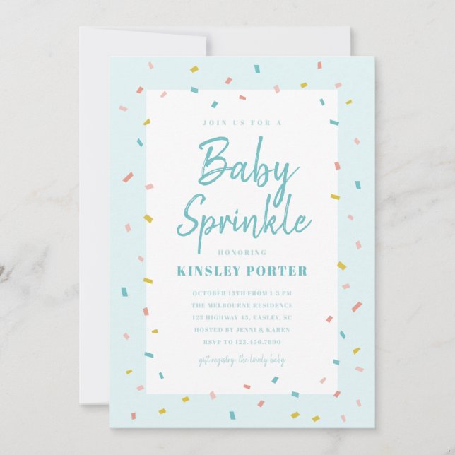 Cartons d'invitation pour Baby Sprinkle Baby Showe (Devant)