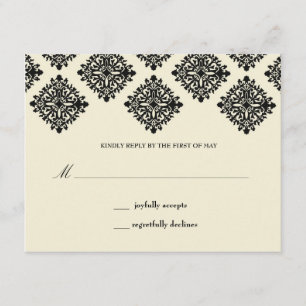 Cartons Réponse 311 Contessa Cream & Black Reply Card