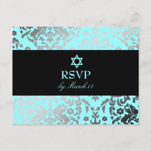 Cartons Réponse 311 Dazzling Damask bleu turquoise étoile de David