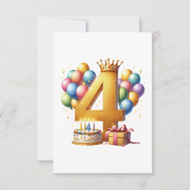 Cartons Réponse 4ème anniversaire doré (Devant)