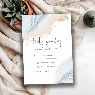 Cartons Réponse Abstrait Blue Beige Sea Beach Watercolor Mariage