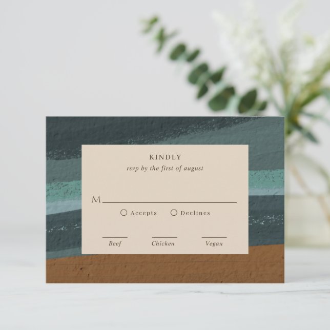 Cartons Réponse Abstrait Coastal Chic Mariage moderne (Debout devant)