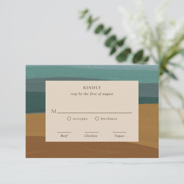 Cartons Réponse Abstrait Coastal Chic Mariage moderne (Debout devant)