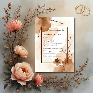 Cartons Réponse abstrait roux Boho Watercolor Cadre