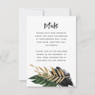 Cartons Réponse Abstrait tropical moderne peint détails mariage