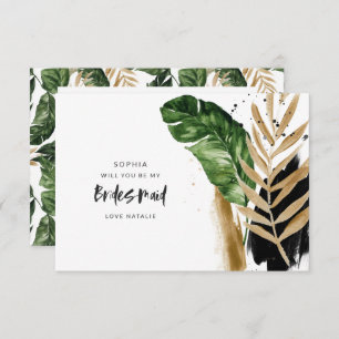 Cartons Réponse Abstraite tropicale moderne peinte Bridesmaid