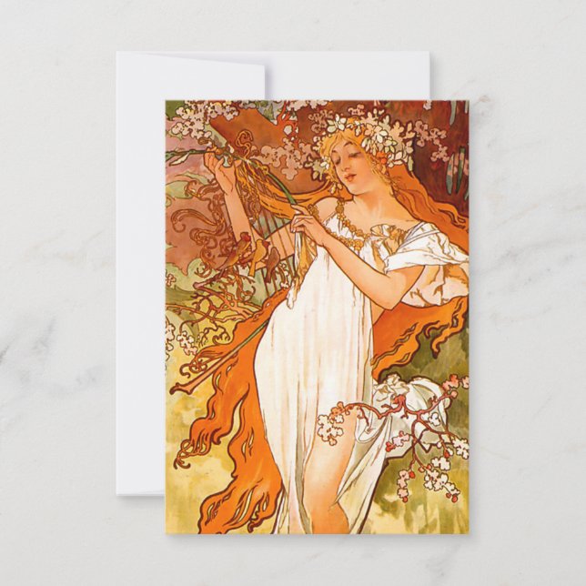 Cartons Réponse Alphonse Mucha Printemps Art Nouveau (Devant)
