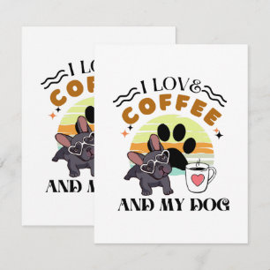 Cartons Réponse Amoureux du café - J'aime le café et mon chien