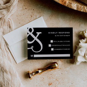 Cartons Réponse Ampersand lunaire   Moody Black Mariage