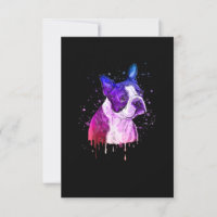 Amusant Boston Terrier Aquarelle Dog Lover cadeau 