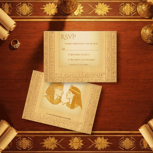 Cartons Réponse Anciens motifs hiéroglyphiques dorés Mariage égypt