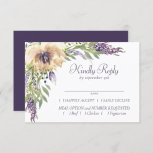 Cartons Réponse Anémone et lavande   Arbre vert pourpre