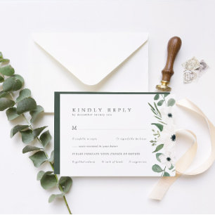 Cartons Réponse Anémones & Eucalyptus avec Mariage de choix de rep