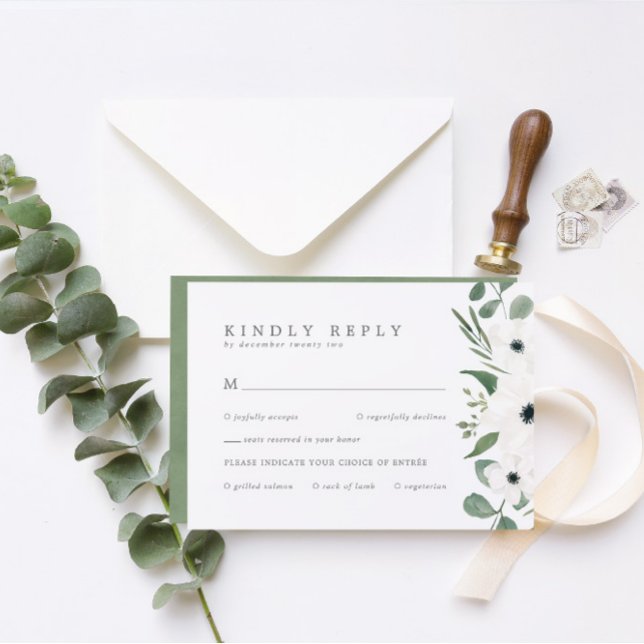 Cartons Réponse Anémones & Eucalyptus avec Mariage de choix de rep (Créateur téléchargé)