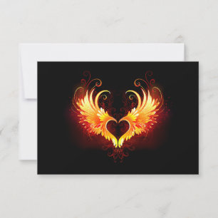 Cartons Réponse Angel Fire Heart with Wings