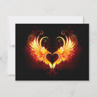 Angel Fire Heart with Wings
