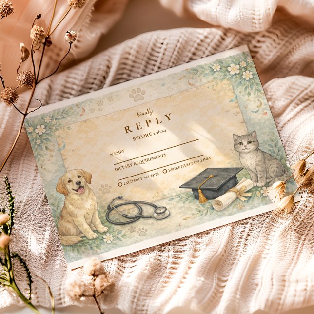 Cartons Réponse Animal Care White Coat Graduation (Créateur téléchargé)