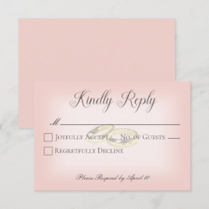 Cartons Réponse Anneaux Mariage or sur Mariage Mariage Blush