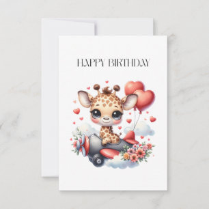 Cartons Réponse Anniversaire Pilote Girafe