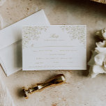 Cartons Réponse Antique Or Vintage Floral Line Art<br><div class="desc">Elégante carte de mariage RSVP romantique couleur or,  ornée d'une vintage frontière de chinoiserie florale et de calligraphie classique.</div>