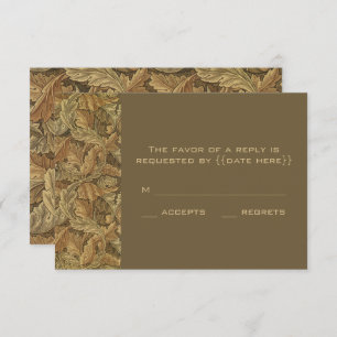 Cartons Réponse Antique Victorian Chaud automne Feuilles Mariage