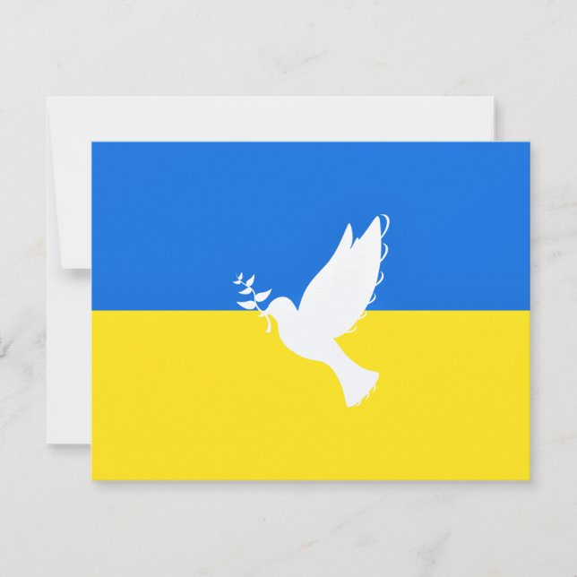 Cartons Réponse Appuyer Ukraine Card Peace Dove drapeau ukrainien (Devant)