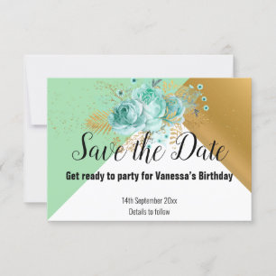 CARTONS RÉPONSE AQUA GOLD SILVER GREY ENREGISTRER LA DATE