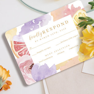 Cartons Réponse Aquarelle Abstraite Florales Cocktail Citrus Fruit