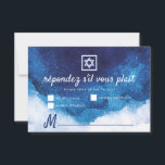 Cartons Réponse Aquarelle bleu moderne Bat mitzvah<br><div class="desc">Composé d'un script ludique et d'une typographie serif; Le tout sur fond d'arrière - plan bleu aquarelle. 
 
 Il est conçu par Select Party Supplies,  exclusif pour Zazzle.
 
 Disponible ici :http://www.zazzle.com/store/selectpartysupplies</div>