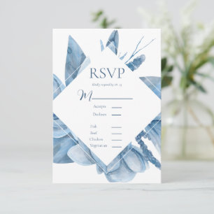Cartons Réponse Aquarelle bleue Cadre Floral