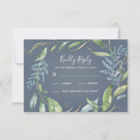 Aquarelle bleue Eucalyptus Vert Mariage de couronn