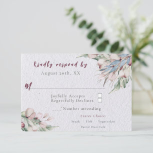 Cartons Réponse Aquarelle Boho Floral et Mariage botanique