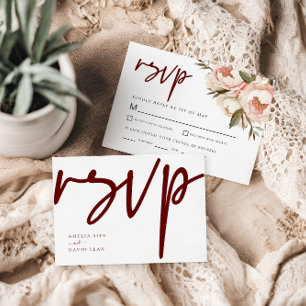 Cartons Réponse Aquarelle Boho Peonies Floral Mariage